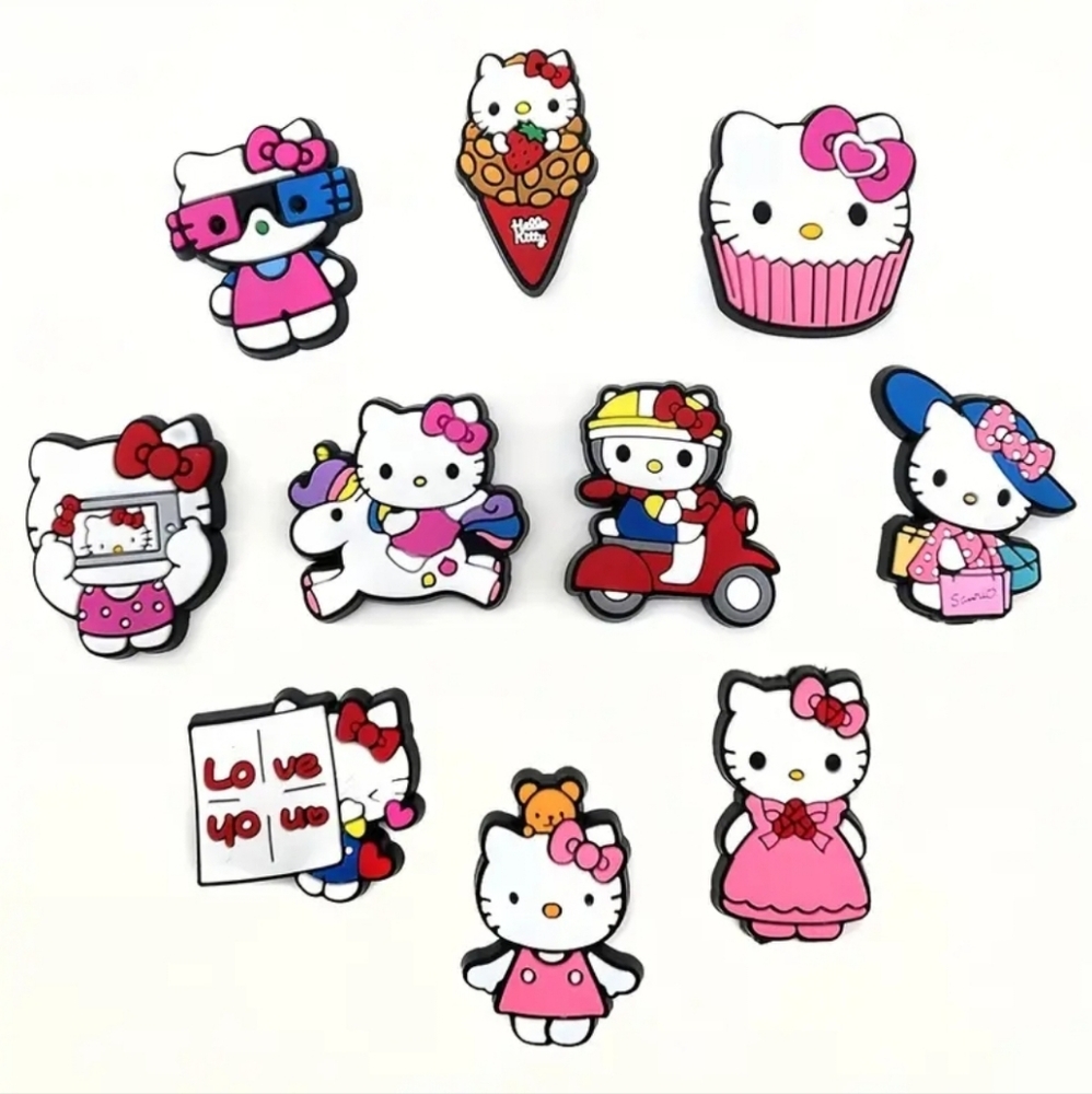 NWT! Sanrio Hello Kitty Animee Croc Charm 10pcs NEW